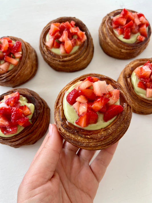Matcha and Strawberry Croissant