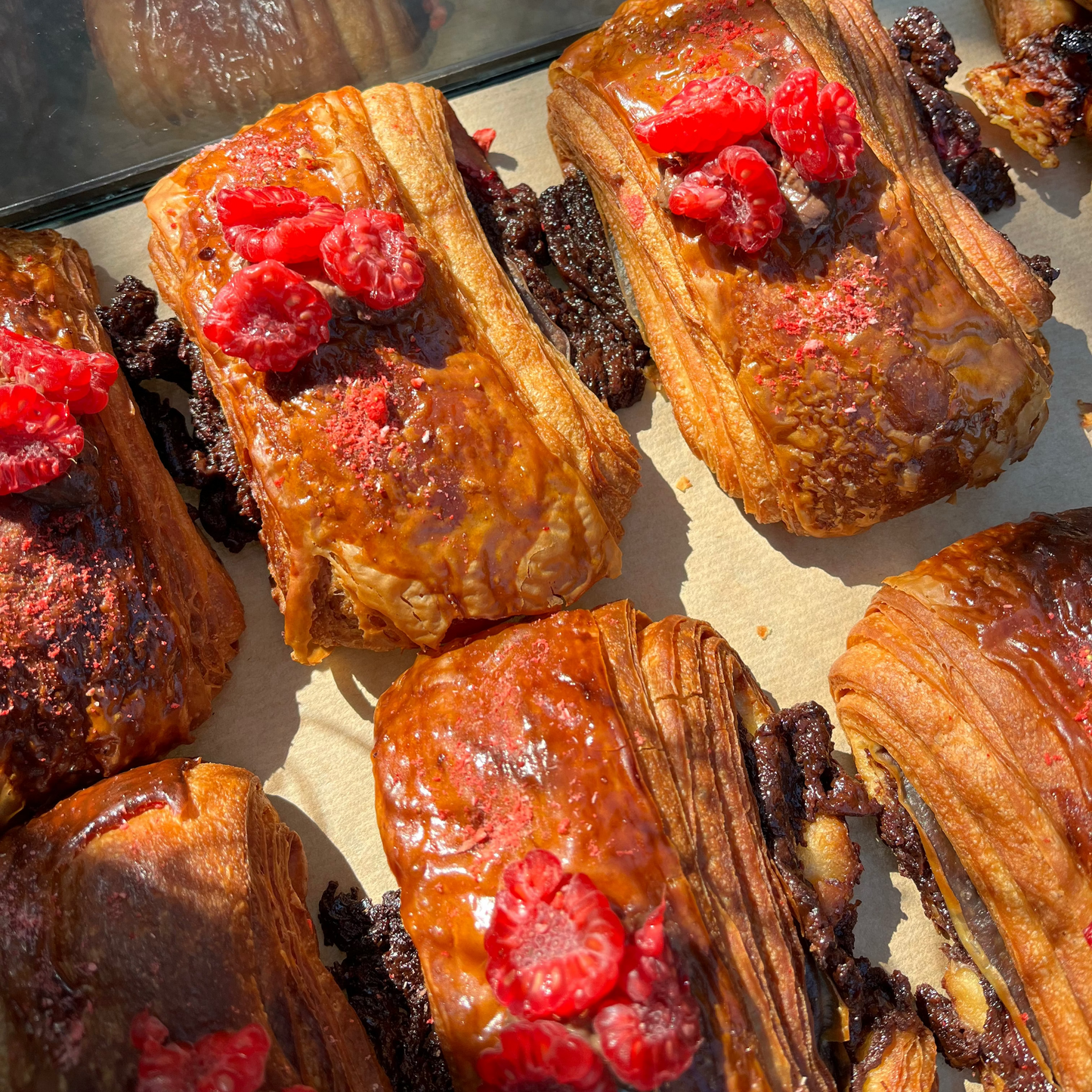 Raspberry and Dark Choccie Croissant
