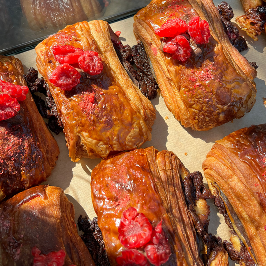 Raspberry and Dark Choccie Croissant